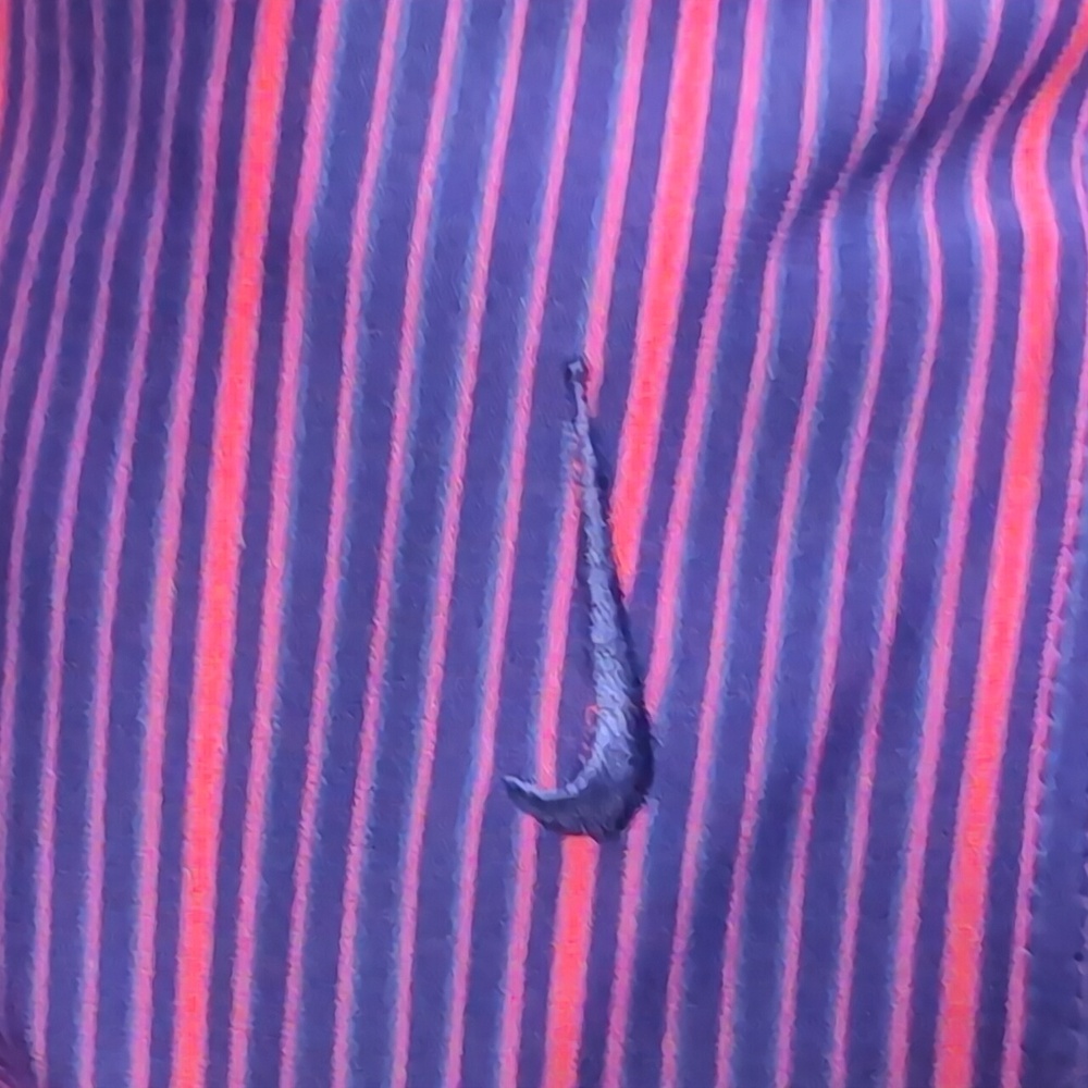 Nike Golf FitDry Day On The Links Purple and Pink Striped Polo - Picture 3 of 5